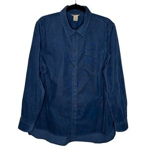 Duluth Trading Co Shirt Men’s XXL Button Down Deep Blue Casual Corduroy